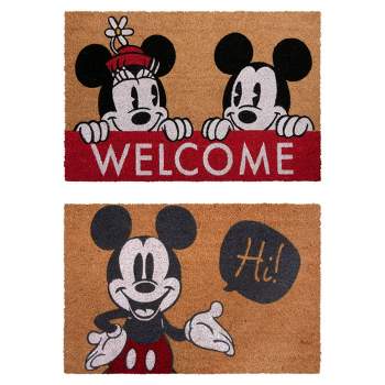 Mickey Mouse 2pk Hi and Welcome Coir Door Mats