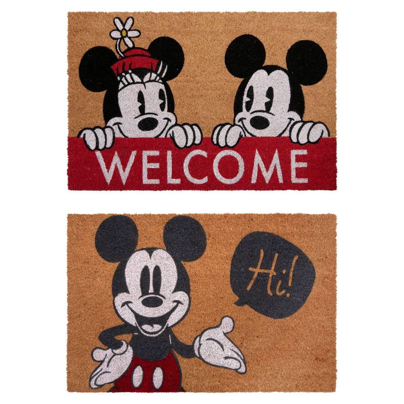 Mickey Mouse 2pk Hi and Welcome Coir Door Mats, 1 of 11