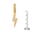 Steeltime Ladies 18k gold plated brass simulated diamonds dangling charm thunderstruck huggie earrings - 3 of 4