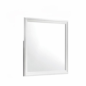 GlasFlength Decorative Wall Mirrors Wall Art Square Mirror Vanity Mirror Accent Mirror Metal Frame Mirror for Living Room, White, 38.19"*0.87"*38.19" - 1 of 4