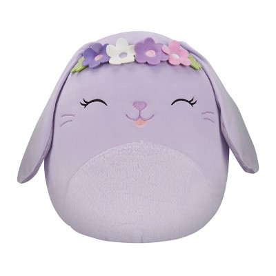 Squishmallows 16" Bubbles Lavendar Bunny with Flower Crown Large Plush