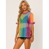 INSPIRE CHIC Women's Mesh Short Sleeve Cover Up See Through Sheer Tops - 2 of 4