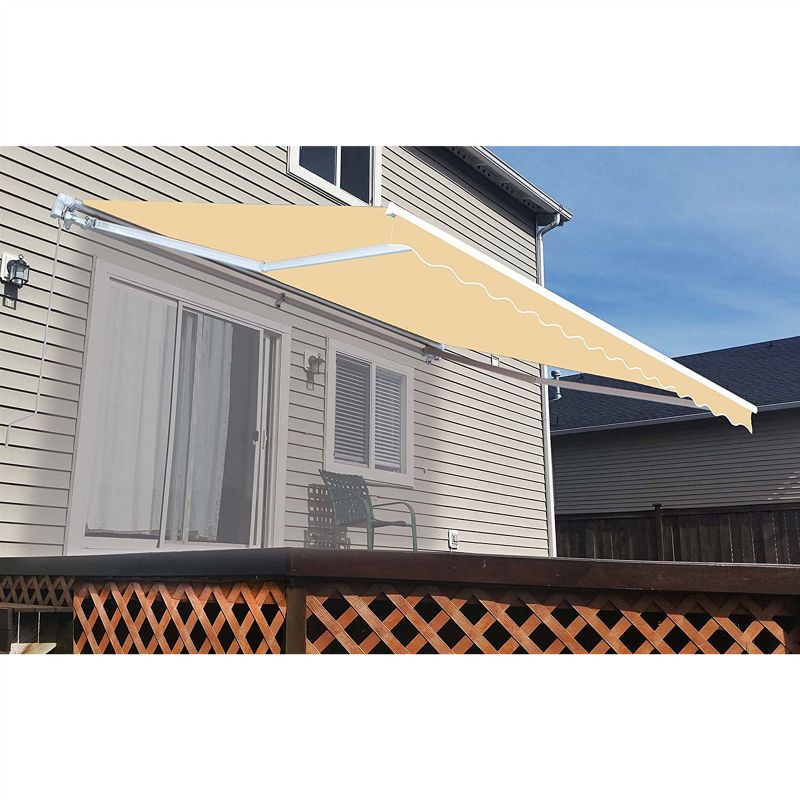 ALEKO 12 x 10 feet Retractable Motorized Home Patio Canopy Awning White Frame 12'x10', 4 of 15