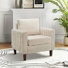 Deionides Tufted Wooden Upholstered  Comfy Club Chair for Bedroom and Living Room with Wood Legs | ARTFUL LIVING DESIGN - 3 of 4