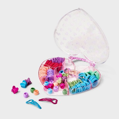 Image of Girls' Mixed Hair Accessories Set in Heart Case - Cat & Jack™