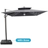 Crestlive Products 11FT Patio Double Top Cantilever Umbrella with Light and Base Set Outdoor 360° Rotation 6 Heights Adjustable Offset Umbrella - 2 of 4