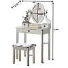 FURNIinspire Vanity Tables Modern Dressing Table Makeup Vanity Desk Set with Stool, Large Drawer Storage for Bedroom, White, 30"*15.75"*52.5" - 3 of 4