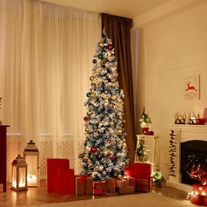 Pre-Lit Flocked LED Douglas Fir Artificial Christmas Tree - 1 of 4
