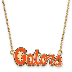 Black Bow Jewelry 14k Yellow Gold Plated Sterling Silver Florida Gators NCAA Necklace 18 Inch - 1 of 4