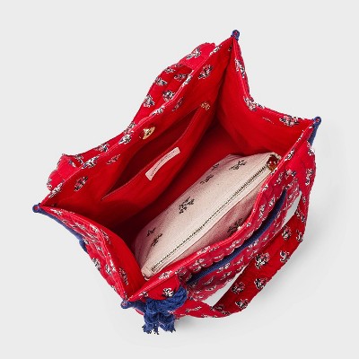 Сумки Universal Thread Floral Print Quilted Tote Bag with Tassel - Universal Thread™ Red — фото 3