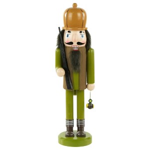 Northlight 14" Green and Brown Wood Duck Hunter Wooden Christmas Nutcracker - 1 of 4