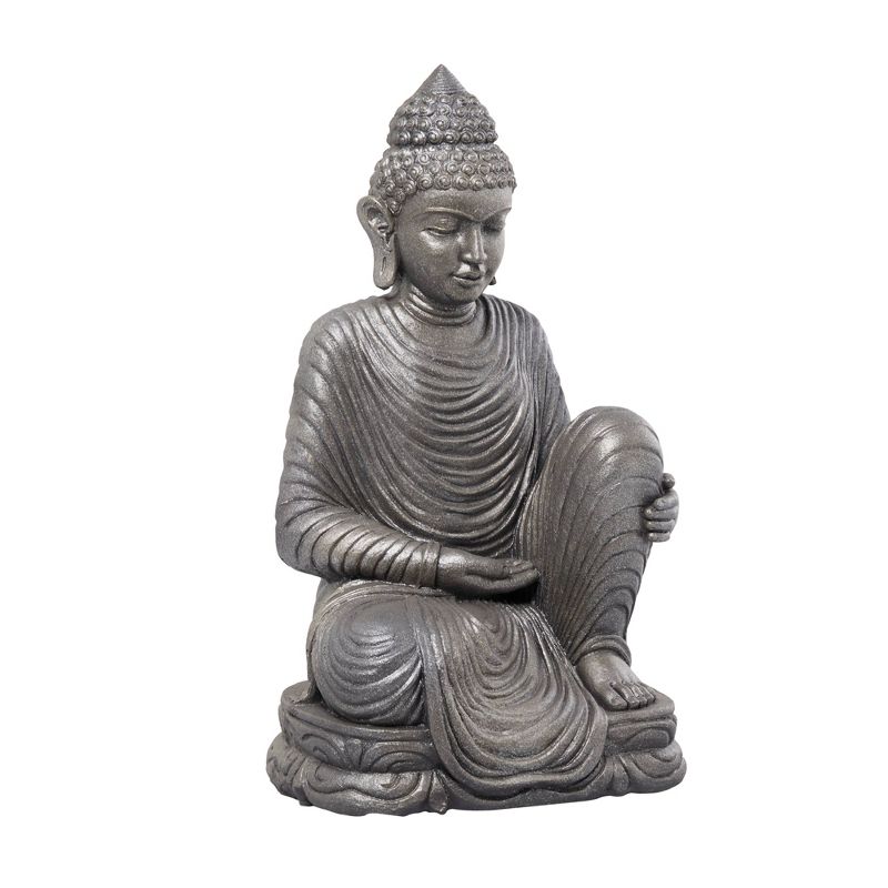 36&#34; Magnesium Oxide Traditional Buddha Garden Sculpture Dark Brown - Olivia &#38; May, 1 of 15