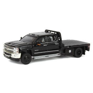 1/64 2018 Silverado 3500 Dually Flatbed Pickup Truck, Black, Exclusive 51583-A - 1 of 4