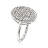 Ross-Simons 0.35 ct. t.w. Pave Diamond Oval Ring in 14kt White Gold - 3 of 4