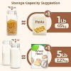 Set of 3 Airtight Glass Jars with Lids 78oz, Food Storage Canister Square for Flour, Cereal, Pasta, Beans - 3 of 4