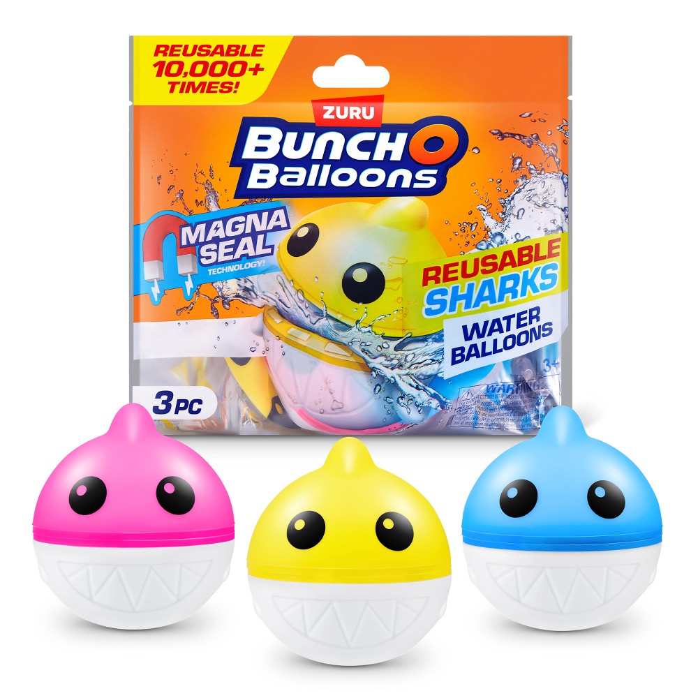 Bunch O Balloons Reusable Shark Printed Water Balloons Toys - 3pc