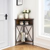 VECELO Small Corner Table with Storage Cabinet Table, 3-Tier Display Shelves, 2 Doors - 4 of 4