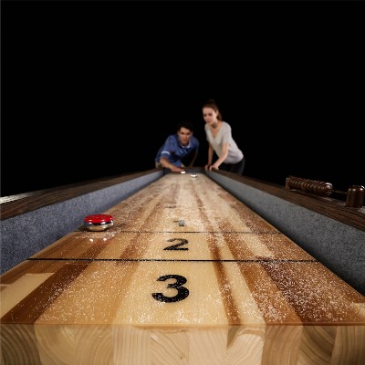 Barrington 12-Foot Rustic Wood Shuffleboard Table with Storage