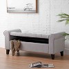 CAVINAS Storage Bench for Bedroom,Storage Ottoman Bench with Rolled Arms for Living Room,Bedroom,Brown/Light Gray - 4 of 4
