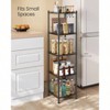 5 - Tier Bathroom Shelf Storage Rack Small Space PP Shelf Liners Removable Hook Extendable Design Ink Black Rustic Brown - 4 of 4