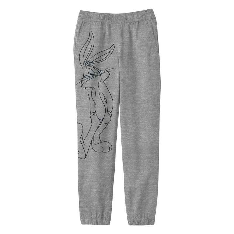 Looney Tunes Bugs Bunny Character Youth Athletic Gray Jogger Pants, 1 of 3