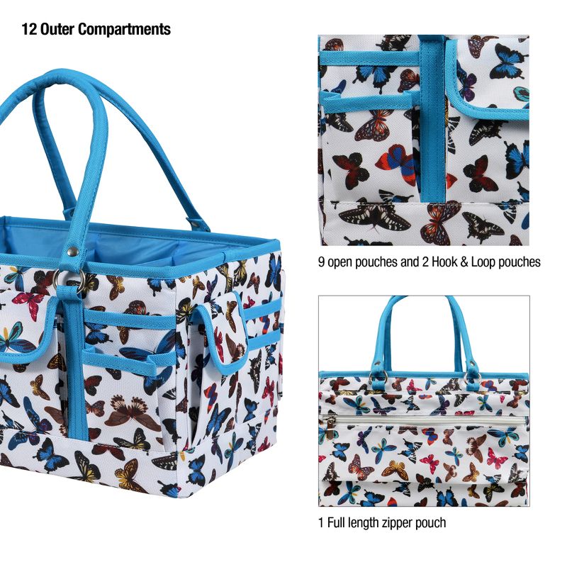 Singer Storage Collapsible Tote Caddy Butterfly Print, 3 of 12