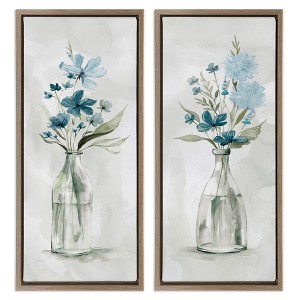 Stupell Industries Elegant Indigo Lilac Flower Jars, 15" x 31" - 1 of 4