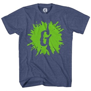 Boys Goosebumps Horror Mask Shirt - Goosebumps Monsters and Zombies R.L. Stine T-Shirt (Denim Heather, X-Small) - 1 of 4