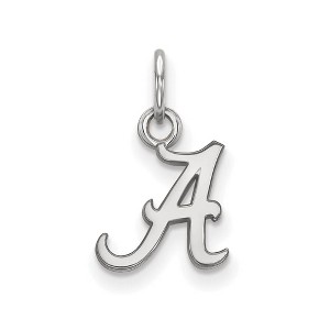 Black Bow Jewelry 10k White Gold Alabama Crimson Tide NCAA Extra Small Pendant - 1 of 3