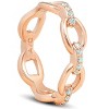 Pompeii3 1/4Ct Diamond Link Fashion Ring Womens 14k Rose Gold Anniversary Band - 2 of 4