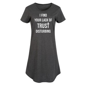 Women's - Instant Message - Lack Of Trust Disturbing Graphic T-shirt Dress - 1 of 4
