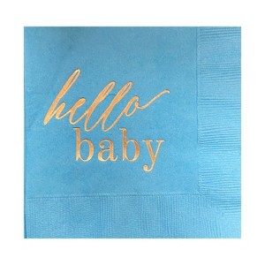 Paper Frenzy Hello Baby Cocktail Beverage Napkins - Boy Girl or Gender Neutral - 25 pack - 1 of 1