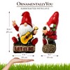 Hippy Gnome with Guitar Garden Statue, Unique Flowers and Peace Sign| OrnamentallyYou - 3 of 4