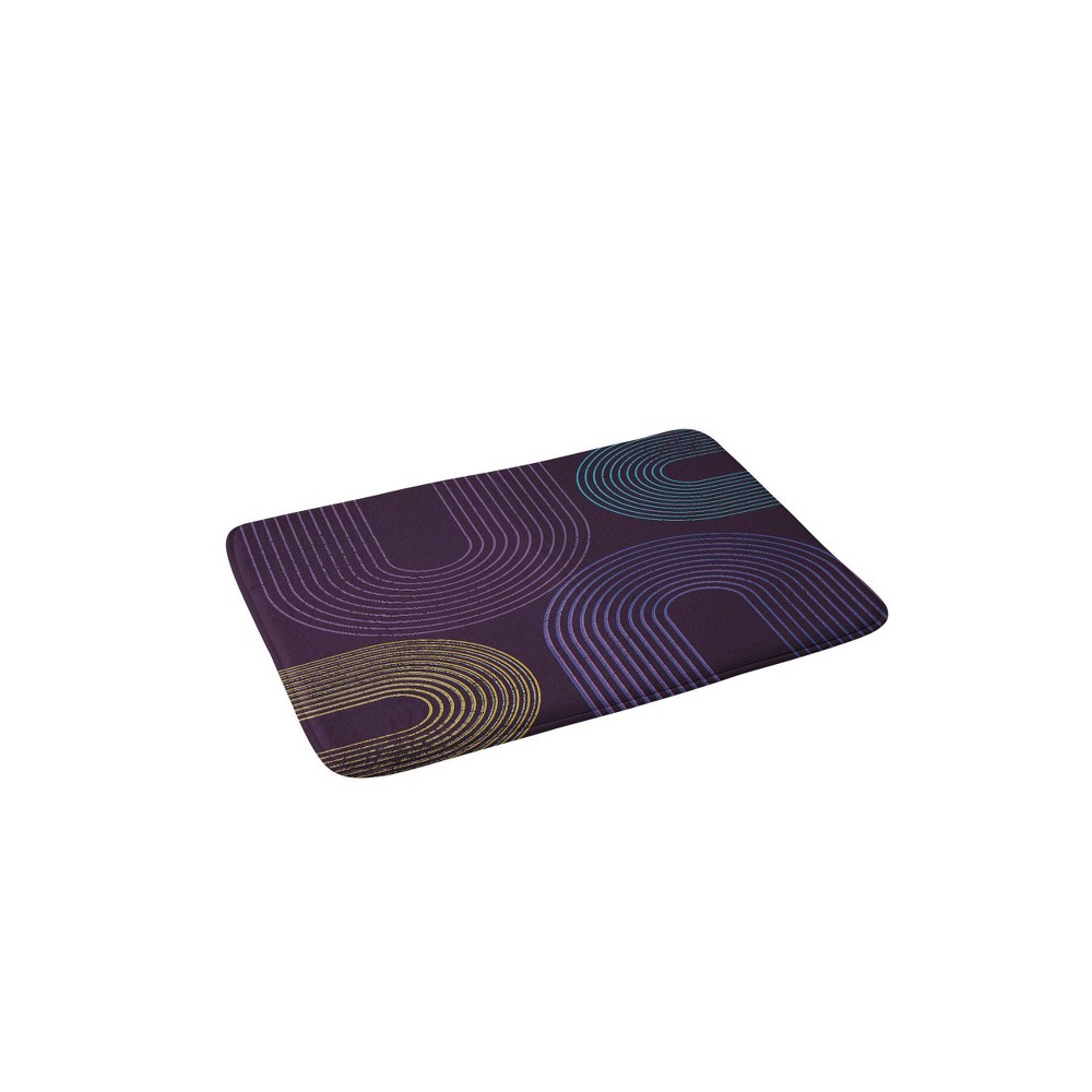 Photos - Bath Mat Sheila Wenzel-Ganny Chalk Abstract Memory Foam Bath Rug Purple - Deny Designs: Modern Zig Zag, Lightweight, Low Pile, 1'9"x2