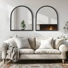 Solid Wood Straight Edge Right Angle Arch Black Wall Mirror 90x80x2cm (Double-sided Mounting) - 3 of 4