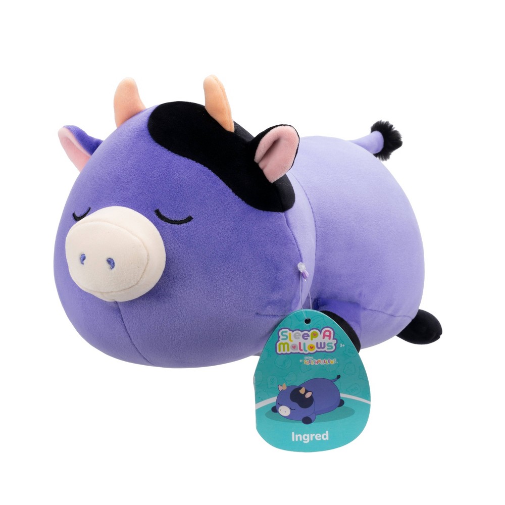 Squishmallows 18" Large Plush Ingred Dark Purple Cow Sleepamallows