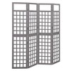 vidaXL Solid Fir Wood Room Divider, 4-Panel Folding Screen, Outdoor Gray Trellis, Plant Support and Privacy Screen, 63.4"x70.9" - 2 of 4