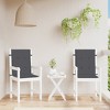 vidaXL - Lowback Chair Cushions Seat Pad Set of 2 for Patio/Garden/Indoor Use - Melange Anthracite Polyester - 39.4"x19.7"x1.6" with Non-Slip Straps - 4 of 4