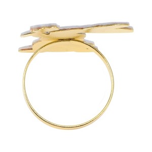 Unique Bargains Napkin Rings Stainless Steel Fabric Brown Blue 1 Pc - 1 of 3