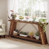 HDZNVF 70.9 Inches Extra Long Sofa Table Behind Couch, Industrial Entryway Console Table with Storage, Dark Walnut Brown - 2 of 4