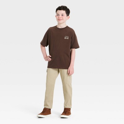 Детские Cat & Jack Boys' Short Sleeve Oversized Graphic T-Shirt - Cat & Jack™ Brown M — фото 3