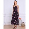 INSPIRE CHIC Women's Floral Print Pleated Back V Neck Split Elegant Maxi Sundresses - 2 of 4