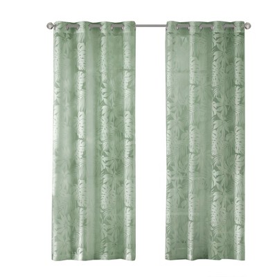 Leilani Palm Leaf Burnout Window Sheer : Target