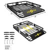 Universal Roof Rack Basket, 200 Lbs Capacity with Extension Car Top Luggage Holder Carrier Basket for SUV, Truck, & Car Steel Construction - 2 of 4
