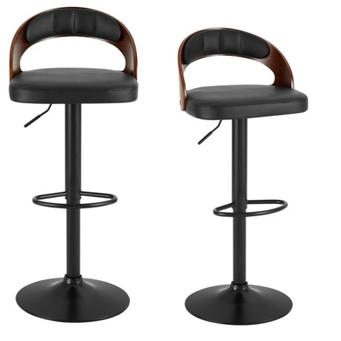 VECELO Bar Stools Set of 2,  Modern PU Leather Adjustable Swivel with Back, or Club Pub,Kitchen Island and Dining Room - image 1 of 4