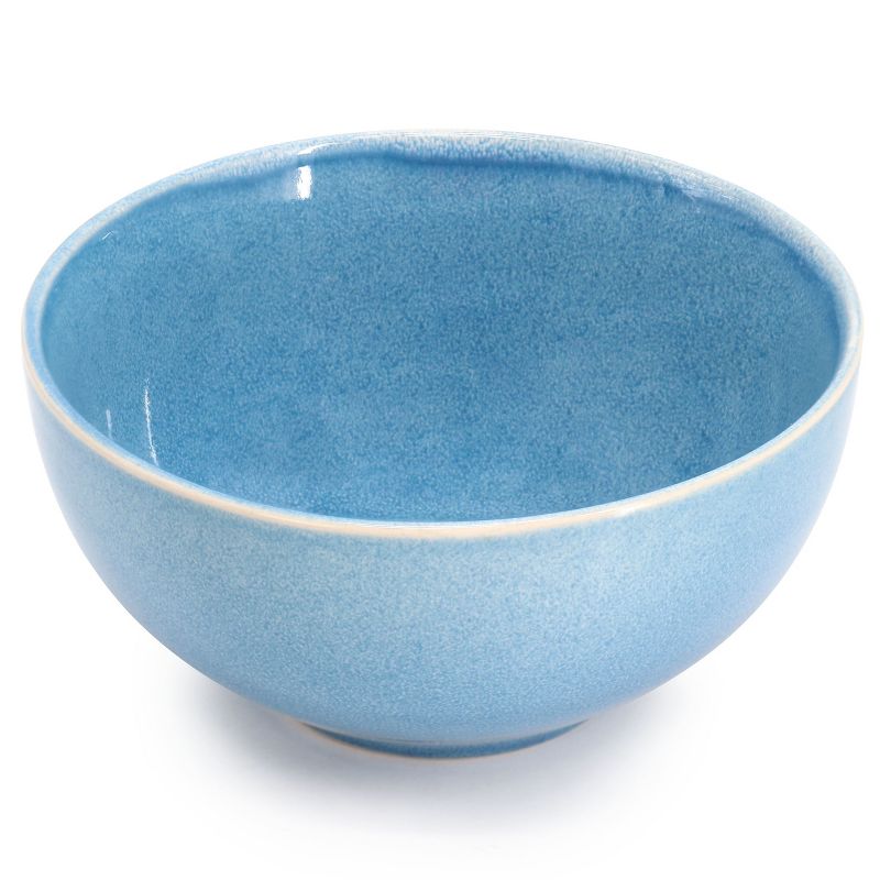 Meritage Sussex 4 Piece 6 Inch Reactive Glaze Stoneware Cereal Bowl Set in Blue, 3 of 7