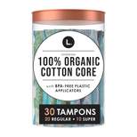 L . Organic Cotton Full Size Multipack Tampons - Regular/Super