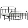 vidaXL 12" Black Queen Metal Bed Frame with Headboard & Footboard No Mattress - 4 of 4