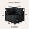 XIZZI Modular Corduroy Sectional Sofa: 5 Sold-Separately Units (Corner, Arms, Ottoman) | Black/Camel | Standard/Large Cushion Options | DIY Friendly - 2 of 4