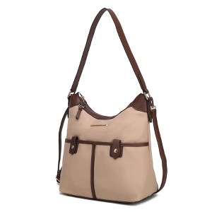 MKF Collection Harper Vegan Color Block Leather Women’s Shoulder Hobo Bag by Mia K - 1 of 4